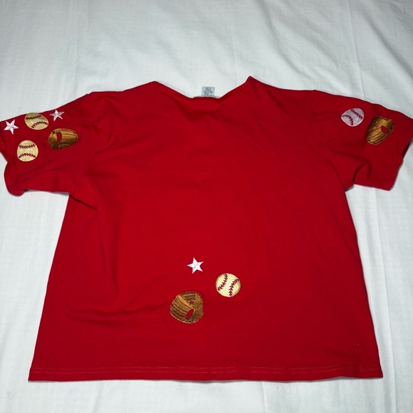 Belle Pointe Novelty Zip Up Cardigan Size L Cotton Baseball Softball Embroidery - Picture 8 of 8